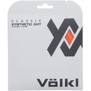 Volkl Classic Synthetic Gut | Tennis Racquet String | All Around | Nylon-Based Center Core (Neon Orange, 16G, Set)
