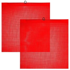2 Pieces 18 x 18 Inch Safety Flags with Wire Loop Mesh Safety Flag Warning Flag Trailer Safety Flag for Truck and Pedestrian Crossings (Orange-red)