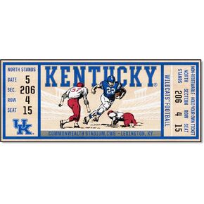 FANMATS 23144 COL -Kentucky Wildcats Ticket Design Runner Rug - 30in. x 72in. | Sports Fan Area Rug, Home Decor Rug and Tailgating Mat