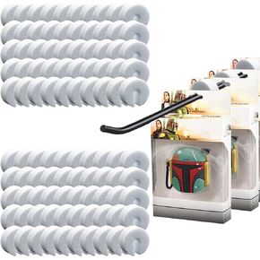 100 PCS Peg Hook Stoppers, Inventory Control Clips for 1/4 Pegboard Hooks and Slatwall Hooks, White Round Foam Pegboard Peg Locks for Retail, Peg Hook Stoppers on Peg Board and Wall Slat Panels