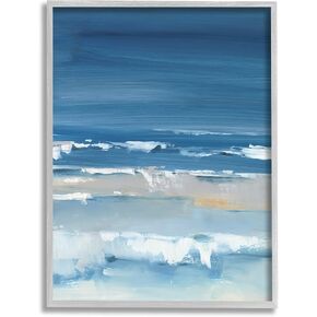 Stupell Industries Rolling Beach Waves Foamy Shoreline Framed Wall Art, Design by Ethan Harper