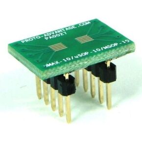 (Qty 2) Proto-Advantage PA0027 uMAX-10/uSOP-10/MSOP-10 to DIP-10 SMT Adapter (0.5 mm Pitch)