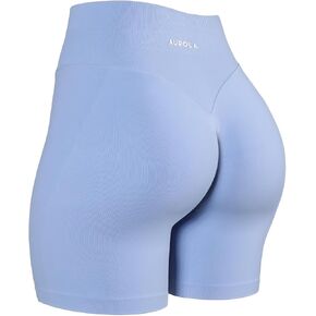 AUROLA Impressive Collection Workout Shorts for Women,High Waisted V-Shape Seam Gym Embossed Logo Athletic Fitness Short