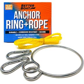 Anchor Ring & Rope Anchor Retrieval System for Boat Anchors with Anchor Buoy Ball Anchor Ball Ring Lift System Anchor Puller Stainless Steel Boat Anchor Accessories