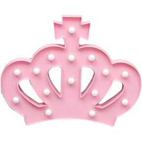 OSALADI Crown Night Light Crown Shaped Light Creative Night Light Crown LED Light Princess Night Light LED Night Lamp Decorative Night Lamp Without Batteries, Pink