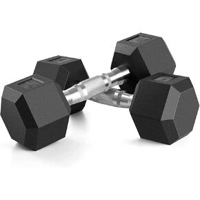 Portzon 8 Colors Options Compatible with Set of 2 Rubber Dumbbell Weight, 5-50 LB, Anti-Slip, Anti-roll, Hex Shape
