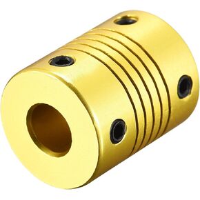 uxcell 10mm to 5mm Aluminum Alloy Shaft Coupling Flexible Coupler L25xD20 Golden Tone