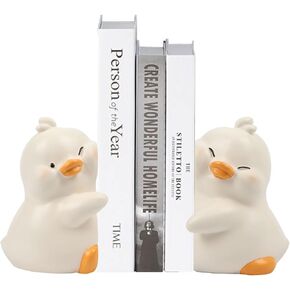 Cute Hug Ducks Decorative Bookends, Creative Resin Book Holders Duck Figurines Book Ends for Shelves Home Office Desk Bookshelf Decor in Kuwait