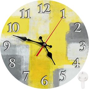 Britimes Round Wall Clock Silent Non-Ticking Battery Operated Clock 10 Inch, Rainbow Happy Striped Watercolor Purple Home Decor for Living Room, Kitchen, Bedroom, and Office