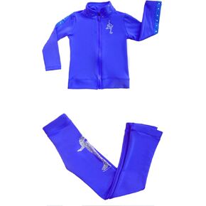 Professional Ice Figure Skating Training Suit Children's Skating Suit Plush Blue