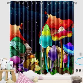 Cat Curtains - Cute Cat Blackout Curtains for Kids Room Kawaii Curtain Decor Colorful Cat Curtains for Girls Bedroom Cartoon Cat Curtains for Windows, 2 Panels, 82''×63''
