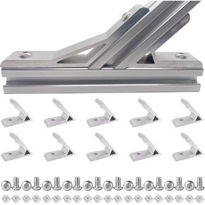 10 Set Silver 45 Degree/135 Degree Angle 1010 Series Aluminum Extrusion Profile Accessories，Aluminum Corner Brackets Profile with Mounting Screws and Nuts (45 Degree Angle Brackets)
