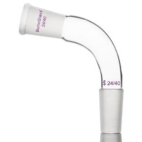 Borosilicate Glass Distillation Adapter, Distilling Adapter 105 Degree Bent with 24/40 Outer and Inner Joint
