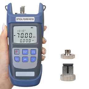 Fiber Optical Power Meter with SC FC Connector, -70~10dBm, 10 Optic Wave Length, Optic Test Equipment for CCTV Communication Engineering (Orange)