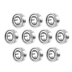 XIKE FR1810ZZ Flanged Ball Bearings 5/16"x1/2"x5/32"，Double Shield Seals Metal and Pre-Lubricated, Chrome Steel Deep Groove Ball BearingS-10 Pcs.