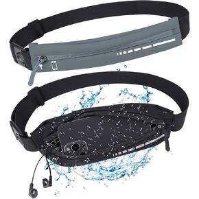 2 PCS Slim Running Belt Fanny Pack Running Phone Holder Runners Pouch Waist Pack for Workout Money Belt Running Gift Gear Accessories for Women Men Walking Hiking Cycling