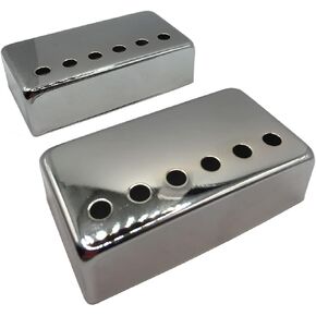 2pcs Electric Guitar Humbucker Pickup Covers Set Humbucker Pickup Cover 50mm 52mm Humbucker Guitar Pickup Covers for Les Paul Electric Guitar Pickups Accessories Chrome