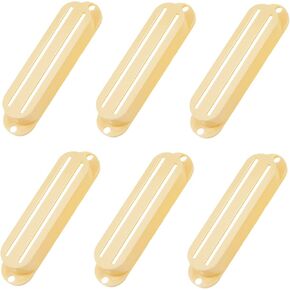 6Pcs Yootones Dual Hot Rail Pickup Cover Single Coil Humbucker Compatible with Strat Style Electric Guitar (Yellow)
