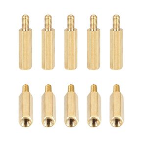 M3x4x4mm(DxHLxML) - Brass Hex Standoff -10Pack- Good for Electronic Machine - Male to Female Spacer Screw Nuts