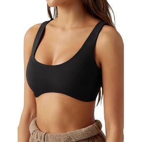ABOCIW Womens Scoop Neck Sports Bra Padded U Back Medium Impact Fitness Gym Yoga Bra Workout Crop Top