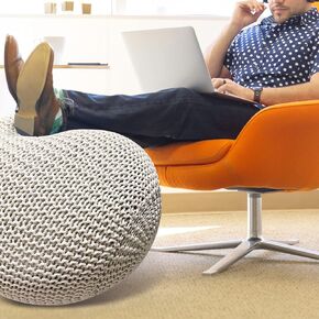 Yoga Ball Chair Cover,Handmade Cotton rope Cover for Yoga Ball, Exercise Ball,Birthing Ball,Stability Ball,Fitness Ball,Balance Ball,Pilates Ball(65 cm/26" Off White)