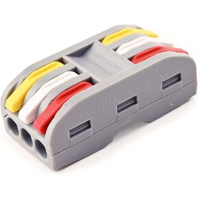 Quick Lever Wire Connectors: Compact Electrical Splicing Kit, 0.4-2.5 AWG Conductor for Secure Inline Circuits (PCT-223D(DIN rail), 10) in Saudi Arabia