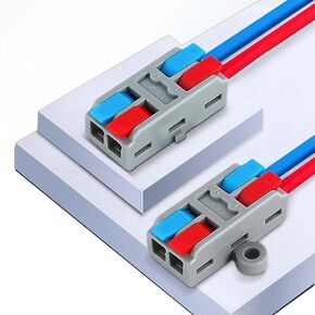 Quick Lever Wire Connectors: Compact Electrical Splicing Kit, 0.4-2.5 AWG Conductor for Secure Inline Circuits (PCT-223D(DIN rail), 10)
