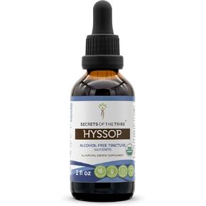 Hyssop USDA Organic | Alcohol-Free Extract, High-Potency Herbal Drops | Made from 100% Certified Organic Hyssop (Hyssopus officinalis) Dried Herb (2 oz)