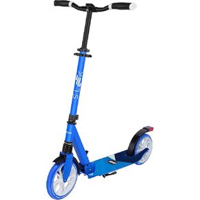 SereneLife Kick Scooter Adult Teenagers Kids- 2 Wheel Kids Scooter with Adjustable T-Bar Handlebar - Alloy Anti-Slip Deck - Portable Folding Scooters for Kids with Carrying Strap - Adult Blue