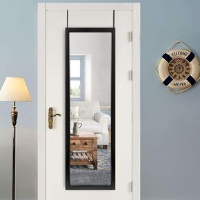 NeuType Full Length Mirror, 51x18 inches, Polystyrene (PS), Modern, Black, Door Mount