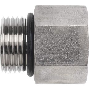 6410-20-06-O-SS مخفض مستقيم من الفولاذ المقاوم للصدأ، 1-5/8"-12 SAE ORB × 9/16"-18 خيط SAE ORB، رئيس حلقة O ذكر × رئيس حلقة O أنثى in Kuwait