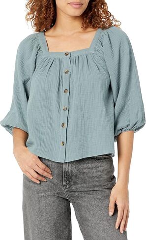 UNIONBAY Women's Square Neck Crinkle Gauze Top in Saudi Arabia