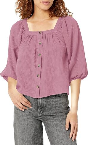 UNIONBAY Women's Square Neck Crinkle Gauze Top in Saudi Arabia