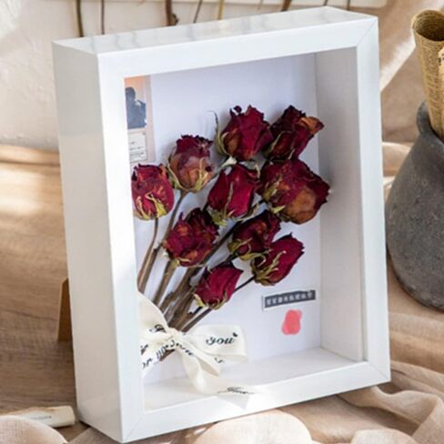 8x10 Wood Shadow Box Frame Glass Door Display Case,Wooden Dried Flower Photo Frame Dried Flower Display Stand Decorative Floating Photo Frame (Primary color) in Saudi Arabia