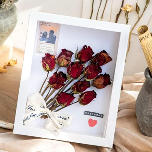 8x10 Wood Shadow Box Frame Glass Door Display Case,Wooden Dried Flower Photo Frame Dried Flower Display Stand Decorative Floating Photo Frame (Primary color) in Saudi Arabia