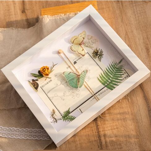 8x10 Wood Shadow Box Frame Glass Door Display Case,Wooden Dried Flower Photo Frame Dried Flower Display Stand Decorative Floating Photo Frame (Primary color) in Saudi Arabia
