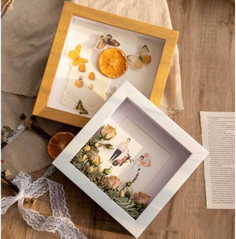 8x10 Wood Shadow Box Frame Glass Door Display Case,Wooden Dried Flower Photo Frame Dried Flower Display Stand Decorative Floating Photo Frame (Primary color) in Saudi Arabia