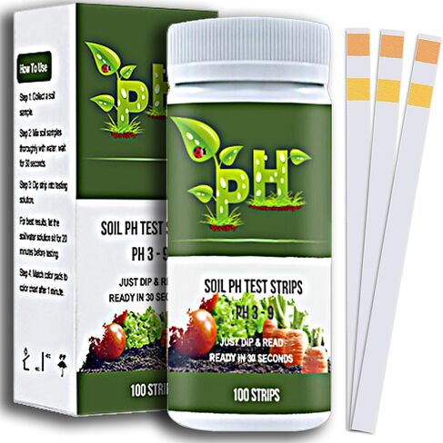 مجموعة اختبار درجة حموضة التربة 100 قيراط (3.5-9.0) - شرائط اختبار درجة حموضة التربة لاختبار حموضة التربة وقلوية خضروات العشب في الحديقة، جهاز اختبار درجة حموضة التربة لتربة الحديقة، سهل الاستخدام للحصول على نتائج سريعة ودقيقة in Kuwait