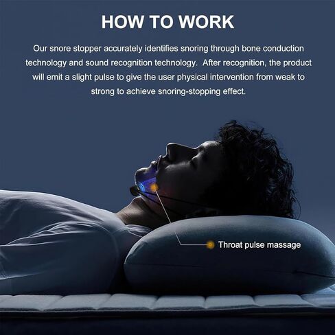 Smart Snore Stopper Device, USB Electronic Smart Anti Snoring Circle Throat Snoring Sleep Aid, Ergonomics and Easy to Use Anti Snoring Device for Man and Women in Saudi Arabia