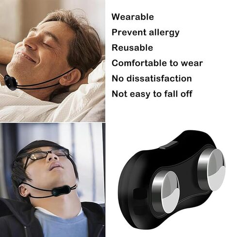 Smart Snore Stopper Device, USB Electronic Smart Anti Snoring Circle Throat Snoring Sleep Aid, Ergonomics and Easy to Use Anti Snoring Device for Man and Women in Saudi Arabia