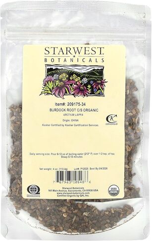 Starwest Botanicals، جذور الأرقطيون العضوية، مقطعة ومنقولة، 4 أونصة (113.4 جم) in Kuwait