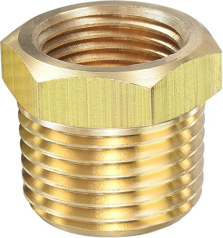 uxcell Brass Pipe Fitting Reducer Adapter 1/2" NPT Male x 1/4" NPT Female for Water Oil Air Pressure Gauge Temp Sensor in Saudi Arabia