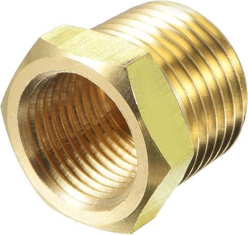 uxcell Brass Pipe Fitting Reducer Adapter 1/2" NPT Male x 1/4" NPT Female for Water Oil Air Pressure Gauge Temp Sensor in Saudi Arabia