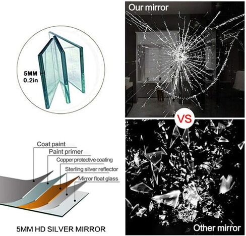 مرآة كاملة الطول مقاس 65 بوصة × 22 بوصة، تقف معلقة متكئة على الحائط مرآة كبيرة على الأرض مرآة مثبتة على الحائط لغرفة النوم وغرفة المعيشة وغرفة الملابس، أزرق فاتح in Kuwait