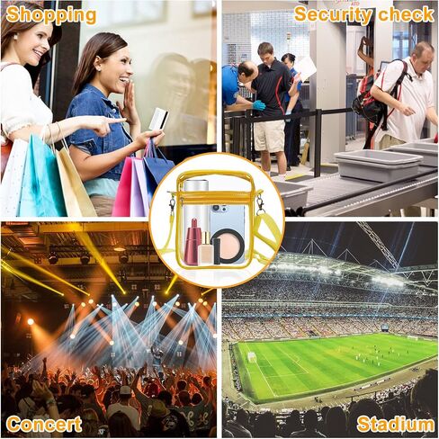 IEKEODI Clear Crossbody Purse Bag,Clear Bag Stadium Approved Inner Pocket for Concerts,Festivals, Sports Events in Saudi Arabia