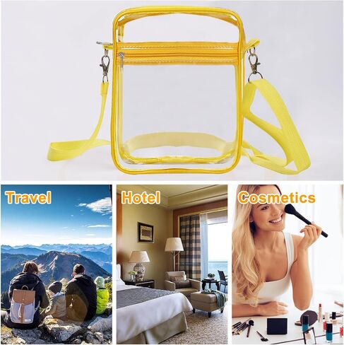 IEKEODI Clear Crossbody Purse Bag,Clear Bag Stadium Approved Inner Pocket for Concerts,Festivals, Sports Events in Saudi Arabia