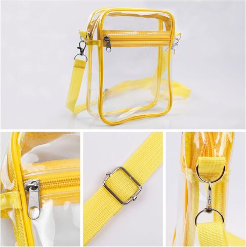 IEKEODI Clear Crossbody Purse Bag,Clear Bag Stadium Approved Inner Pocket for Concerts,Festivals, Sports Events in Saudi Arabia