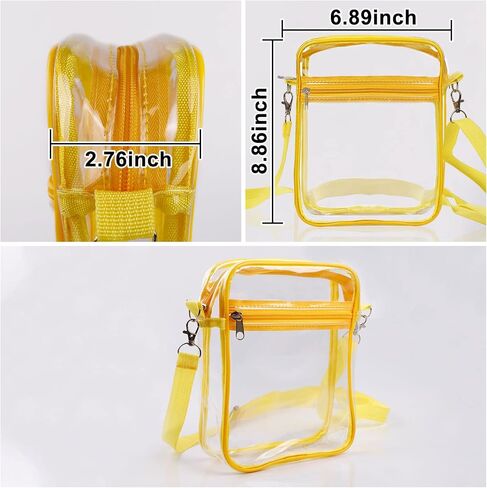 IEKEODI Clear Crossbody Purse Bag,Clear Bag Stadium Approved Inner Pocket for Concerts,Festivals, Sports Events in Saudi Arabia