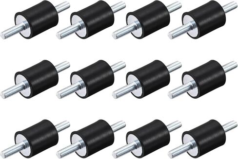 uxcell M6x18mm Rubber Mounts, 12pcs Anti Vibration Isolator Studs Shock Absorber Male for Air Compressors, Garage Motor, Diesel Engines, 20x25mm in Saudi Arabia