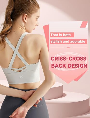 CHAMWEY women‘s sports bra medium support crisscross minimize bounce breathable quick drying comfortable in Saudi Arabia